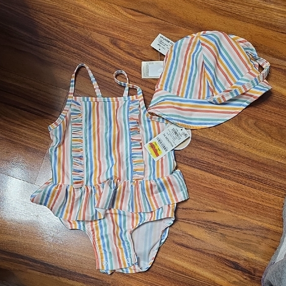 First Impressions Other - First Impressions Multicolor Striped Kids Swim One Piece